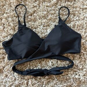 Black criss cross swim suit top